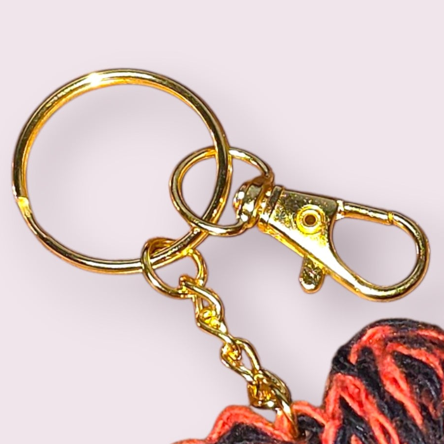 Scrappy Jack o' Lantern Floral Keychains