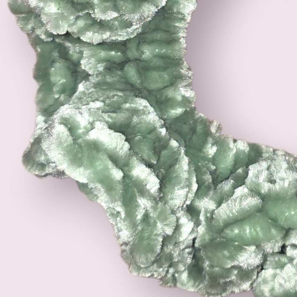 Sage Velour Crochet Scrunchie