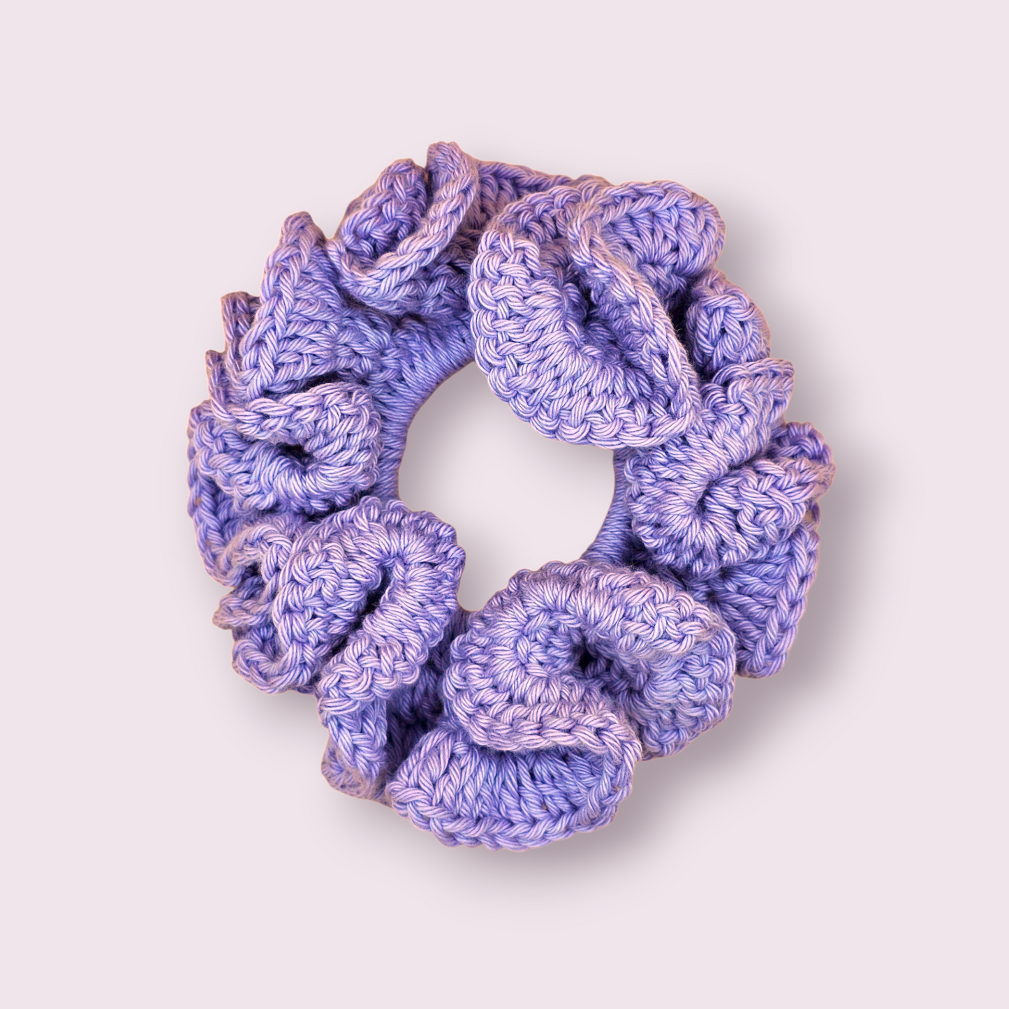 Large Lavender Crochet Scrunchie
