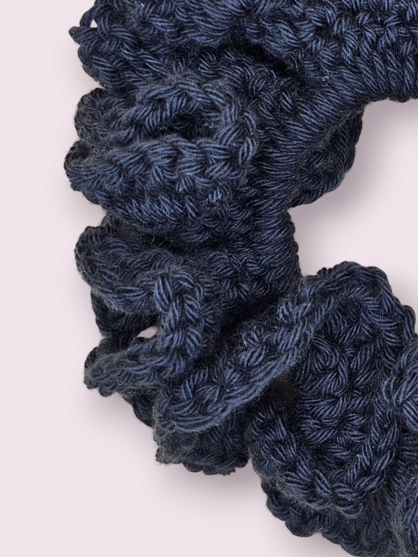 Large Black Crochet Scrunchie