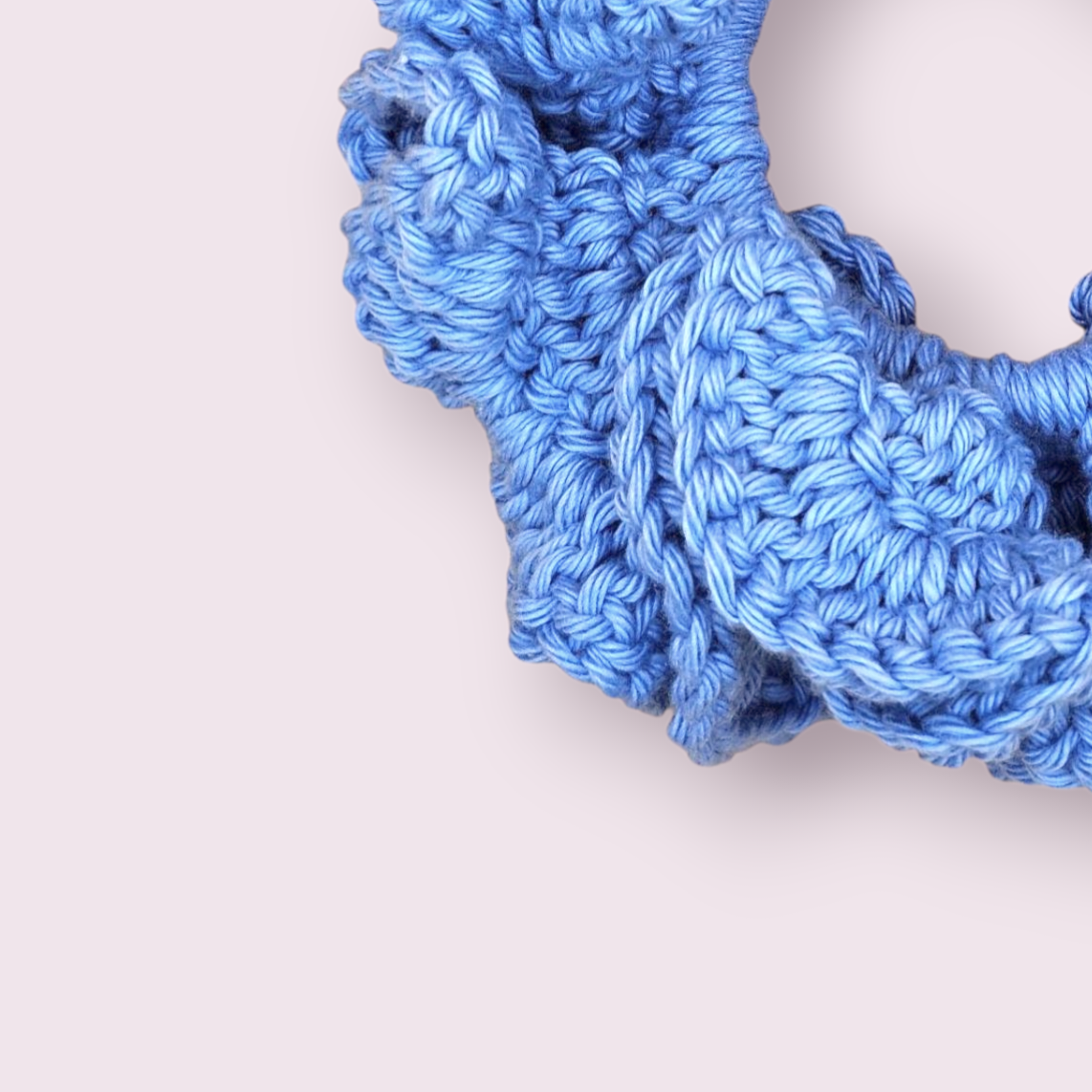 Large Sky Blue Crochet Scrunchie
