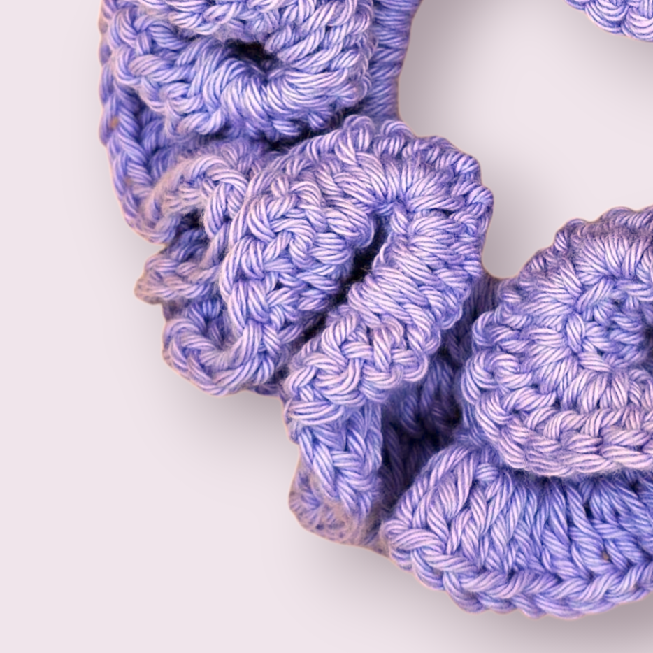 Large Lavender Crochet Scrunchie