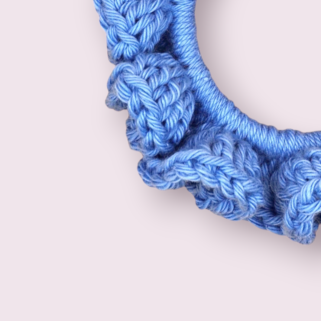 Small Sky Blue Crochet Scrunchie