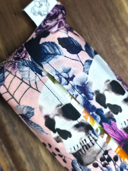 Pink Floral Skullz Tissue Pouch
