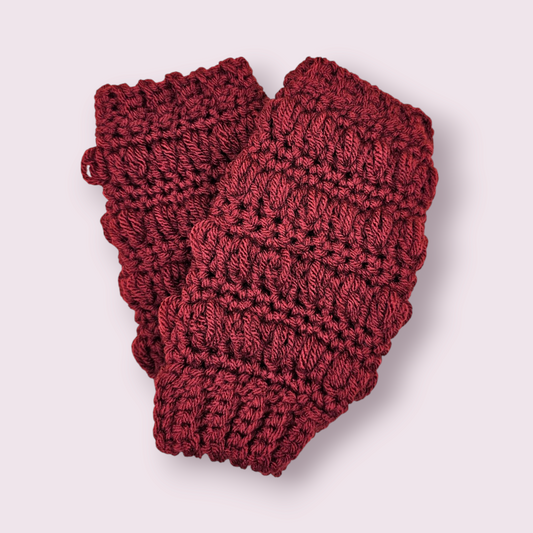Burgundy Fingerless Mitts