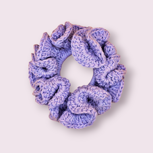 Large Lavender Crochet Scrunchie