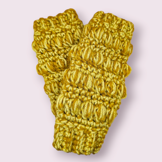 Deluxe Yellow Fingerless Mitts