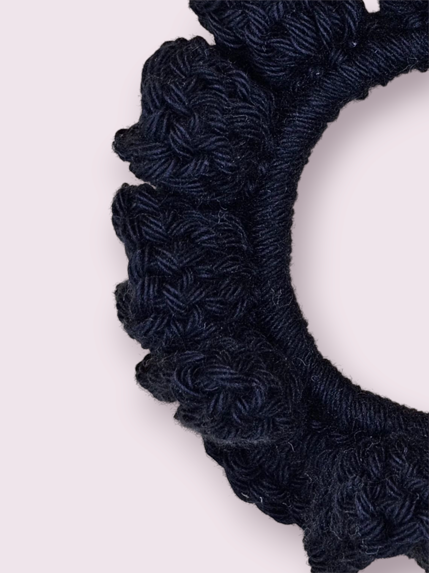 Small Black Crochet Scrunchie