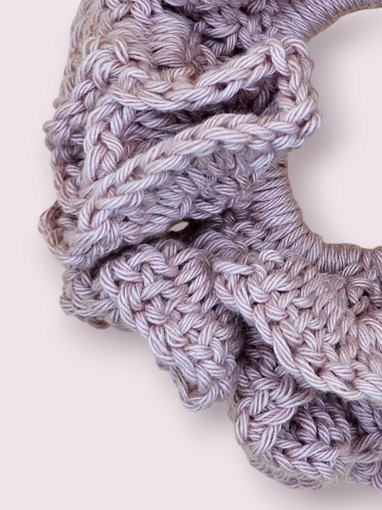 Large Dusty Rose Crochet Scrunchie