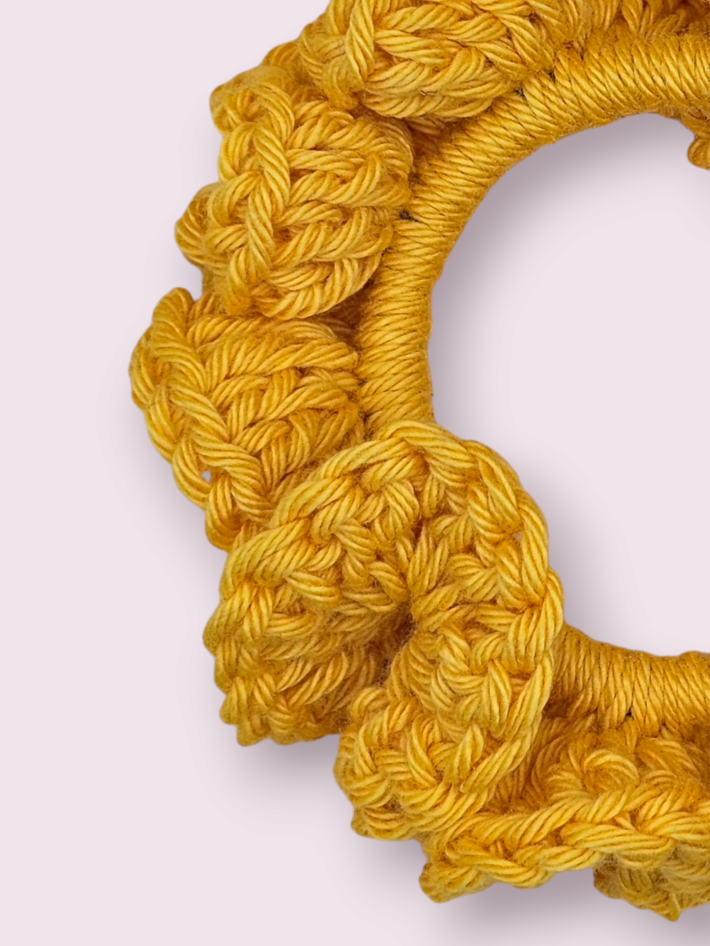 Small Yellow Crochet Scrunchie