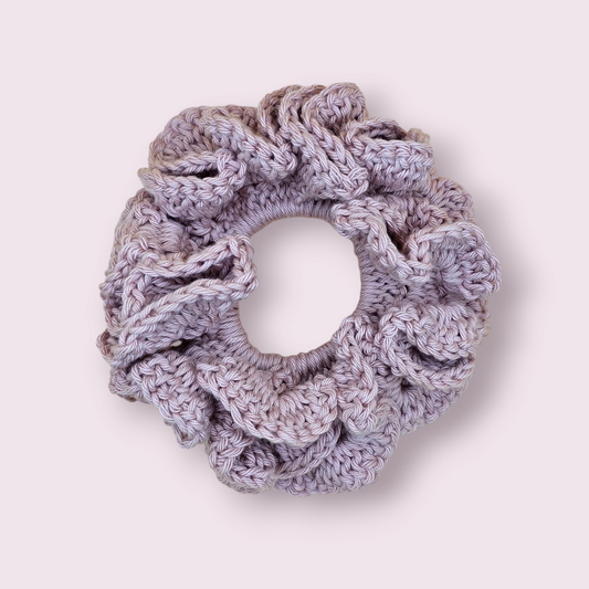 Large Dusty Rose Crochet Scrunchie