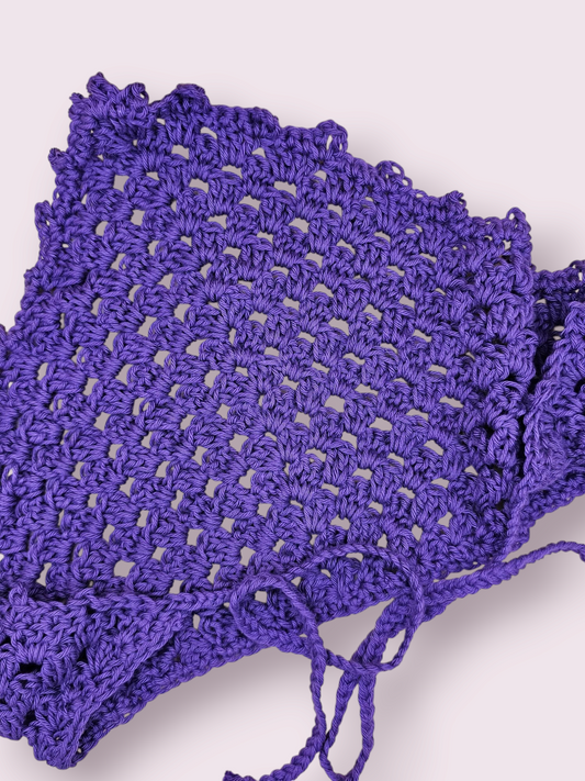 Dark Purple Crochet Bandana