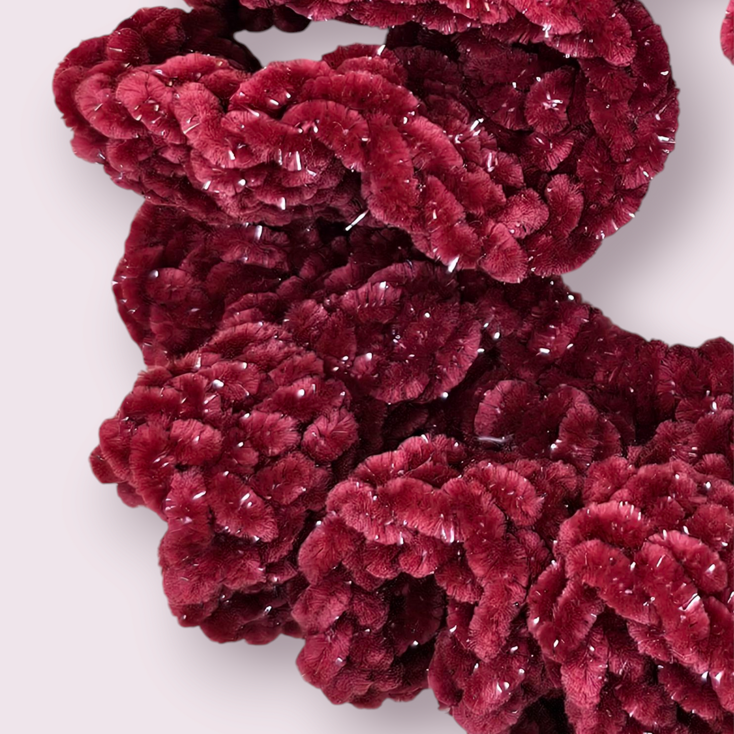 Sparkle Red Velvet Crochet Scrunchie