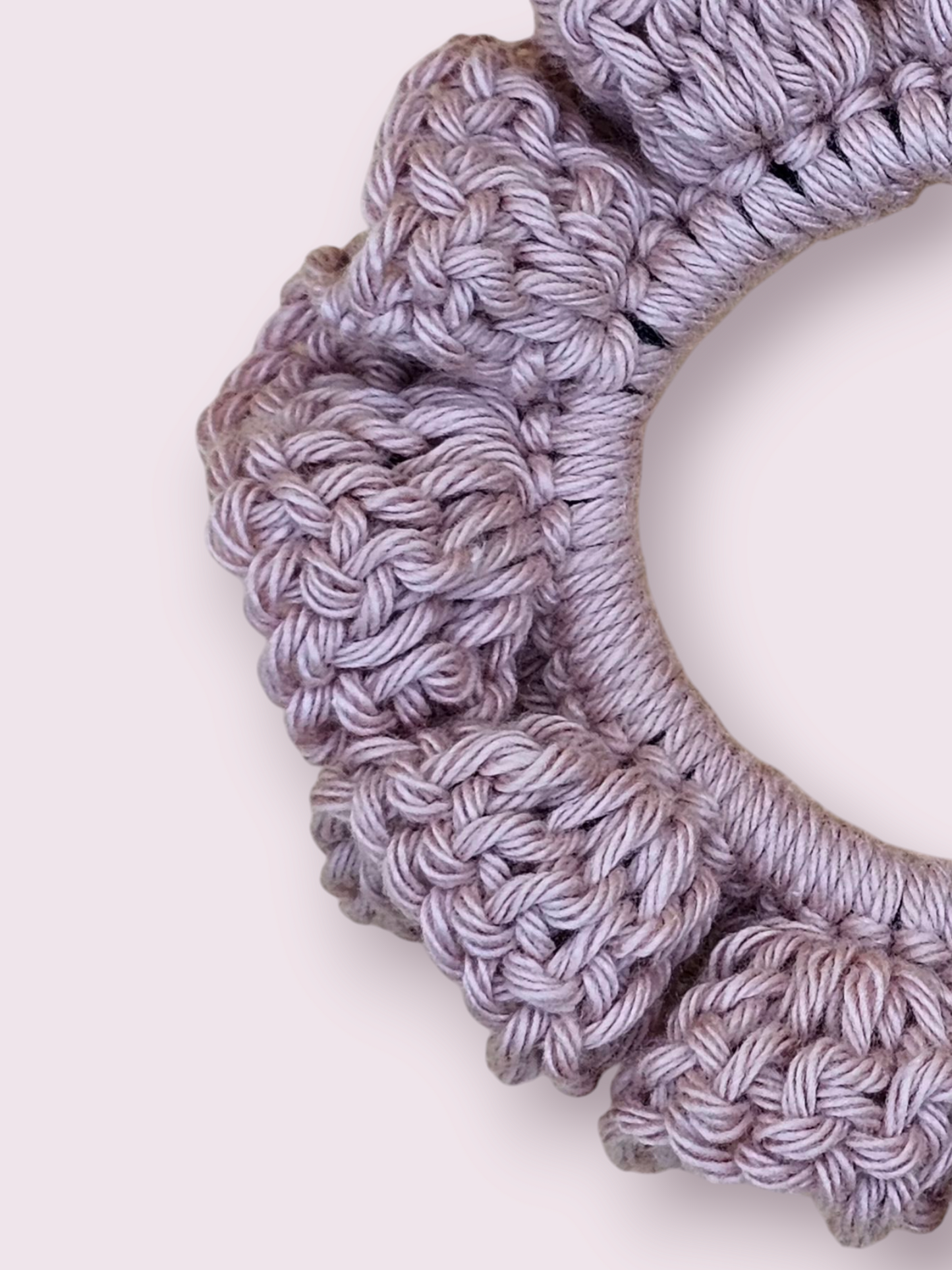Small Dusty Rose Crochet Scrunchie
