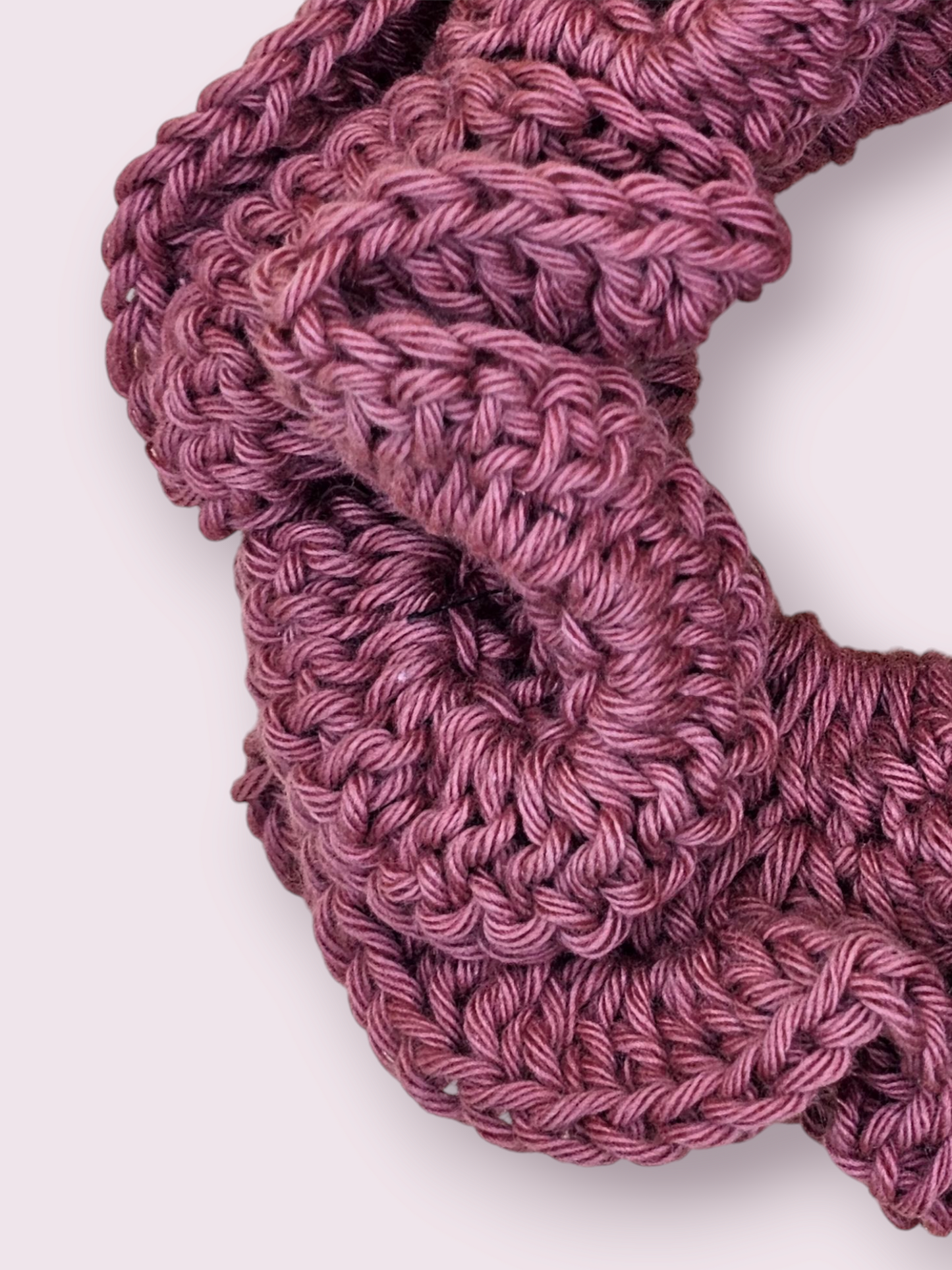 Large Dark Rose Crochet Scrunchie