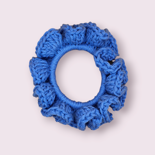 Small Sky Blue Crochet Scrunchie