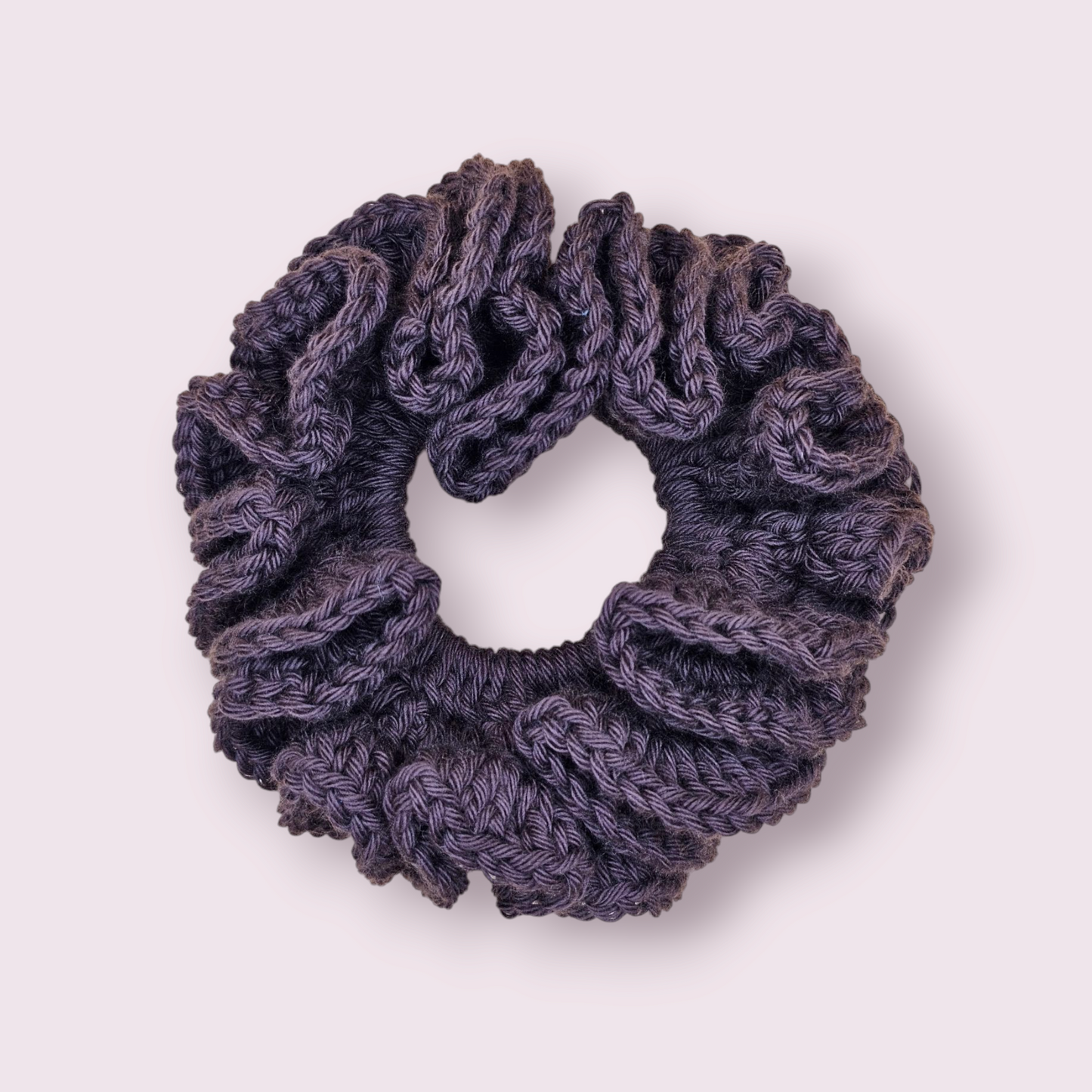 Large Brown Crochet Scrunchie