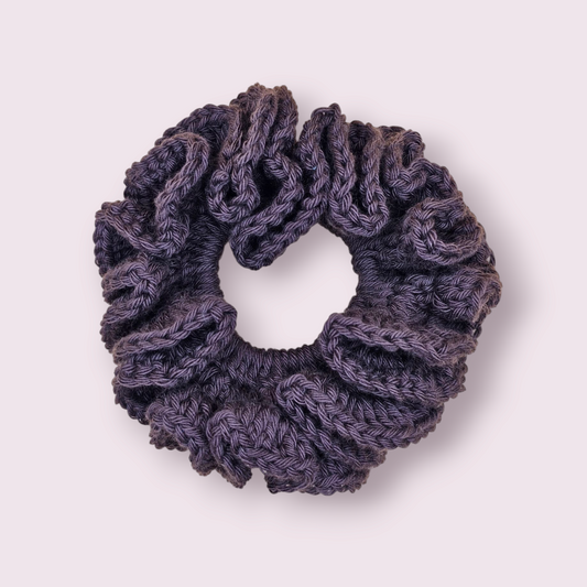 Large Brown Crochet Scrunchie