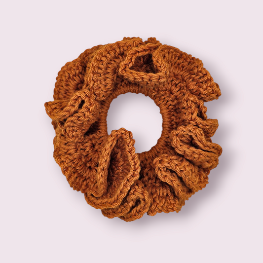 Large Pumpkin Crochet Scrunchie
