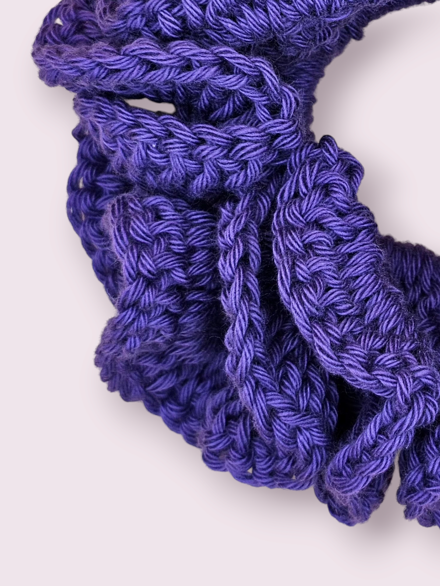 Large Dark Purple Crochet Scrunchie