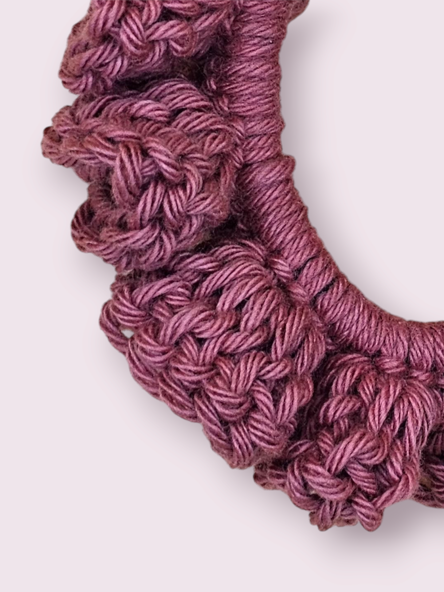 Small Dark Rose Crochet Scrunchie