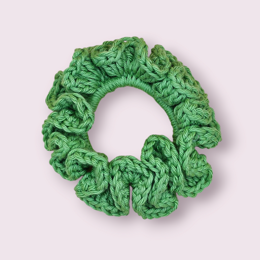 Small Slime Green Crochet Scrunchie