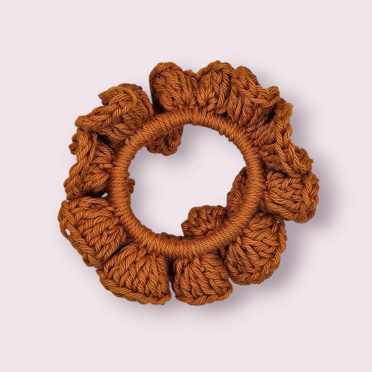 Small Pumpkin Crochet Scrunchie