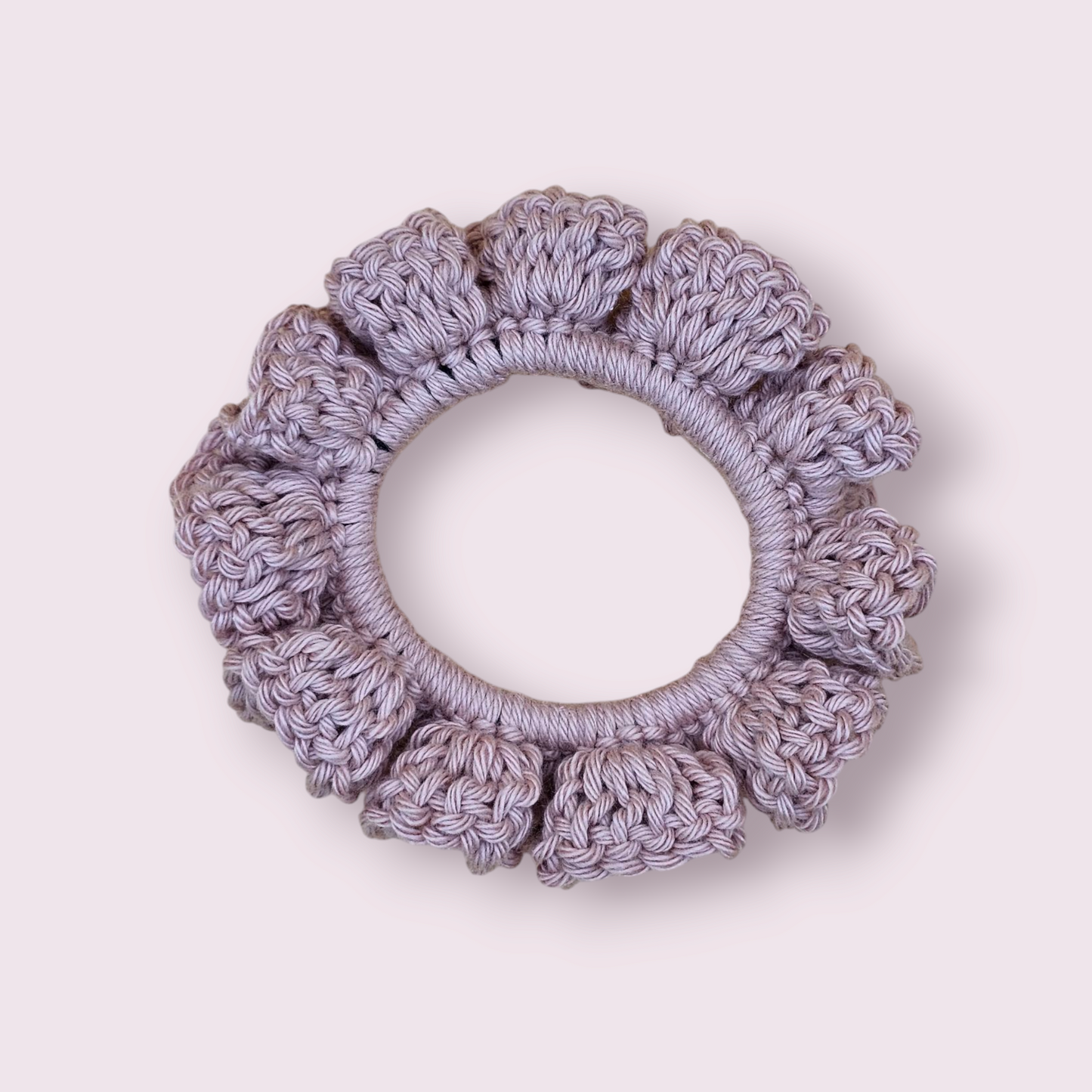 Small Dusty Rose Crochet Scrunchie