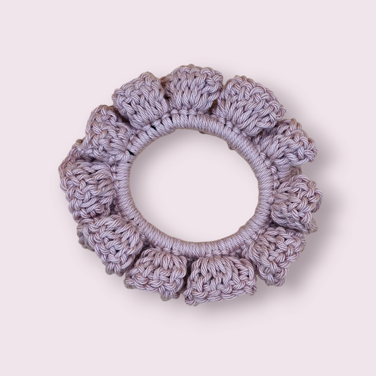 Small Dusty Rose Crochet Scrunchie
